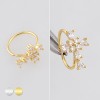 MULTI CZ CROSS 316L SURGICAL STEEL NOSE HOOP NOSE RING